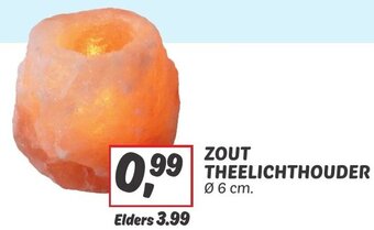 Dekamarkt ZOUT THEELICHTHOUDER Ø6 cm. aanbieding