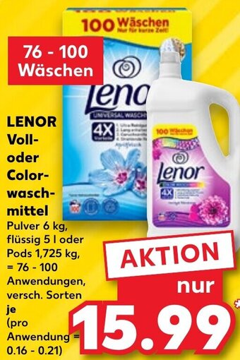 Kaufland DE LENOR Voll Oder Colorwaschmittel aanbieding