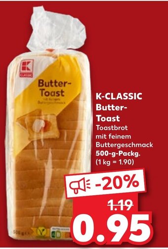 Kaufland DE K-CLASSIC Butter- Toast Toastbrot aanbieding