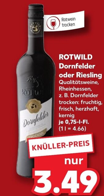 Kaufland DE ROTWILD Dornfelder oder Riesling aanbieding