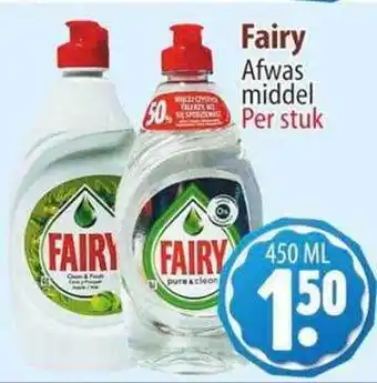 Sahan Supermarkten Fairy Afwas middel  450ml aanbieding