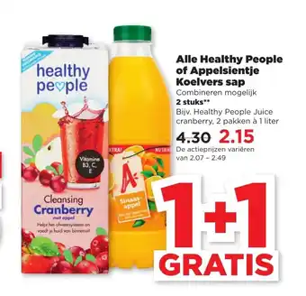 PLUS Alle Healthy People of Appelsientje Koelvers Sap aanbieding