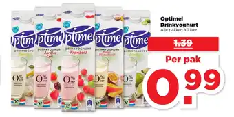 PLUS Optimel Drinkyoghurt 1 Liter aanbieding