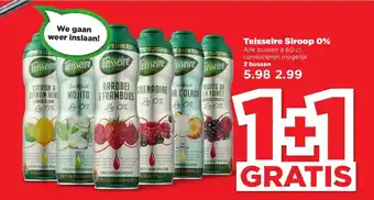 PLUS Teisseire Siroop 0% 60cl aanbieding