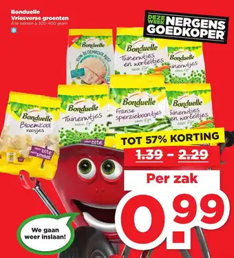 PLUS Bonduelle Vriesverse Groenten 300-400 gram aanbieding