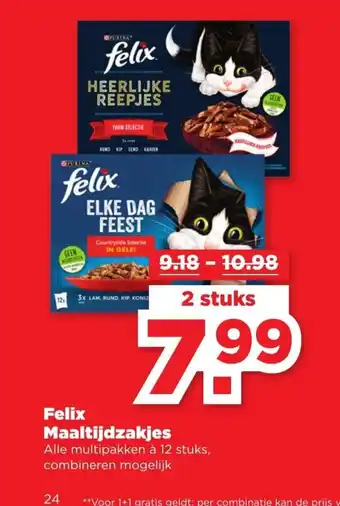 PLUS Felix Maaltijdzakjes 2 stuks aanbieding