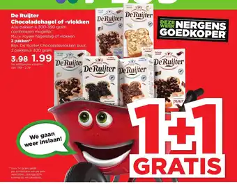 PLUS De Ruijter Chocoladehagel of- Vlokken 300-390 gram aanbieding