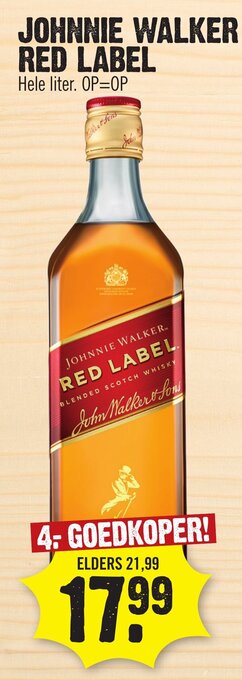 Super Dirck 3 JOHNNIE WALKER RED LABEL aanbieding