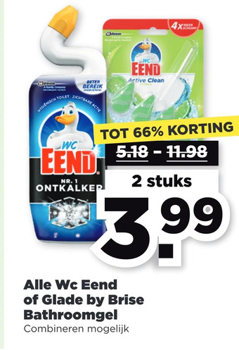 PLUS Alle wc eend of glade by brise bathroomgel aanbieding