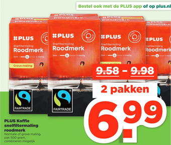 PLUS Plus koffie snelfiltermaling roodmerk aanbieding