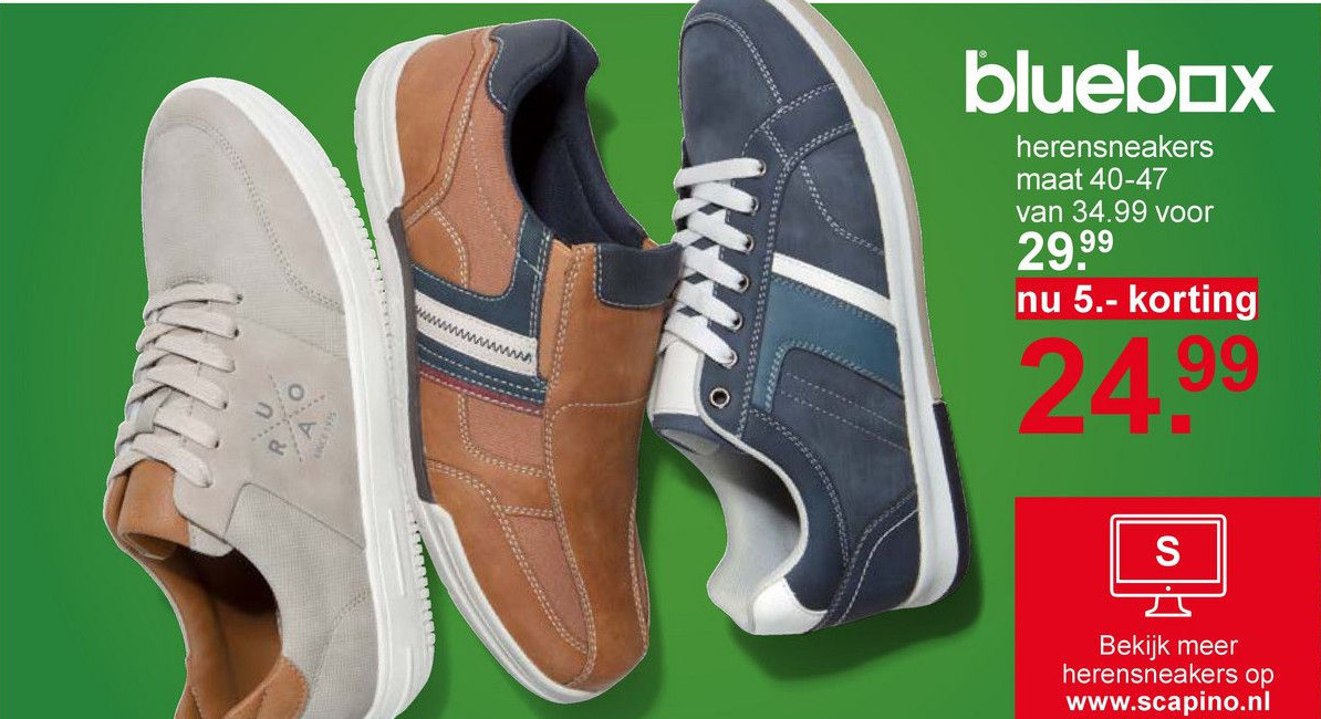bluebox herensneakers aanbieding bij Scapino