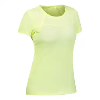 Decathlon Ultralicht t-shirt voor fast hiking dames fh 500 geel aanbieding