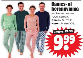Dirk Dames of herenpyjama aanbieding