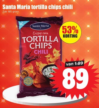 Dirk Santa Maria tortilla chips chili Zak 185 gram. aanbieding