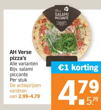 Albert Heijn AH Verse pizza's aanbieding