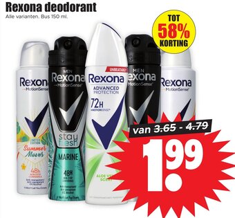 Dirk Rexona deodorant aanbieding