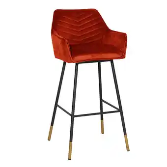 fonQ Bronx71 velvet barkruk fiona koper 65-78 cm aanbieding