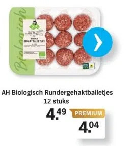 Albert Heijn Ah biologisch rundergehaktballetjes aanbieding