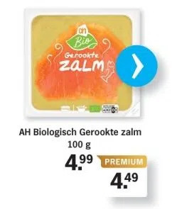Albert Heijn Ah biologisch gerookte zalm aanbieding