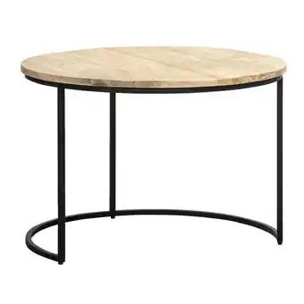Leen Bakker Bijzettafel dexy - mangohout naturel - 49xø70 cm - leen bakker aanbieding