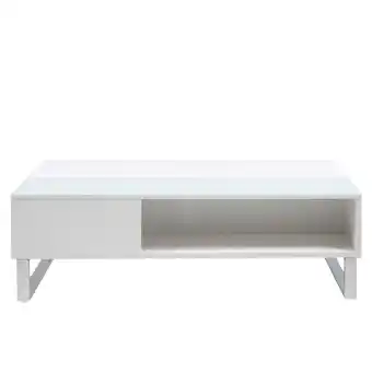 Leen Bakker Salontafel nordborg - wit - 35x110x60 cm - leen bakker aanbieding