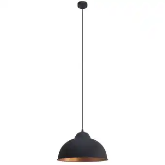 Leen Bakker Eglo hanglamp truro 2 - zwart/koper - leen bakker aanbieding