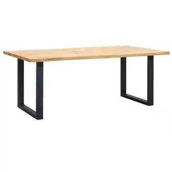 Leen Bakker Umix eettafel houston u-poot - 75x180x90 cm - eiken/zwart - leen bakker aanbieding