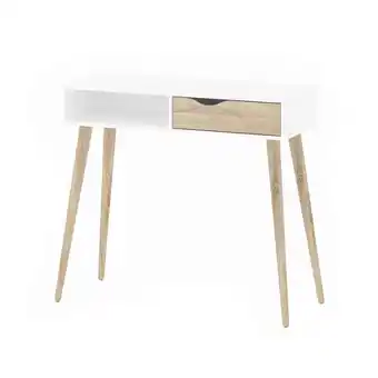 Leen Bakker Wandtafel delta - wit/eikenkleur - 89,9x103,5x43,5 cm - leen bakker aanbieding