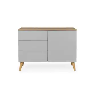 Leen Bakker Tenzo dressoir dot - grijs/eiken - 79x109x43 cm - leen bakker aanbieding