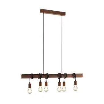 Leen Bakker Eglo hanglamp townshend 6-lichts - bruin - leen bakker aanbieding