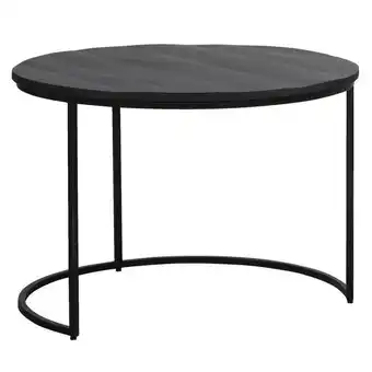 Leen Bakker Bijzettafel noxy - mangohout zwart - 49xø70 cm - leen bakker aanbieding