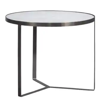 Leen Bakker Bijzettafel bora - marmer/wit - ø55 cm - leen bakker aanbieding