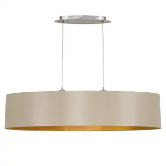 Leen Bakker Eglo hanglamp maserlo ovaal - taupe/goudkleur - leen bakker aanbieding