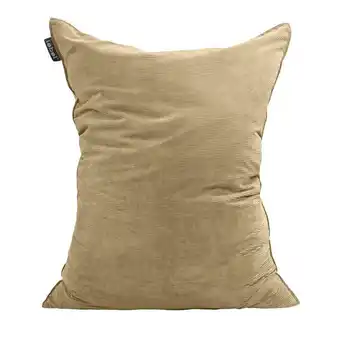 Leen Bakker Zitzak rib velours - beige - 100x150 cm - leen bakker aanbieding