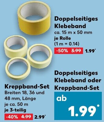 Kaufland DE Doppelseitiges Klebeband oder Kreppband-Set aanbieding