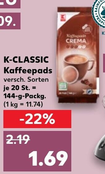 Kaufland DE K-CLASSIC Kaffeepads aanbieding