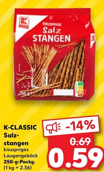 Kaufland DE K-CLASSIC Salzstangen 250g aanbieding