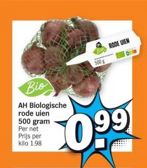 Albert Heijn Ah biologische rode uien aanbieding