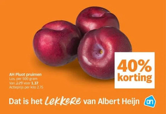 Albert Heijn Ah pluot pruimen los, per 500 gram aanbieding