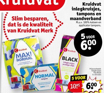 Kruidvat Kruidvat inlegkruisjes, tampons en maandverband aanbieding