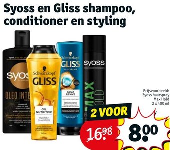 Kruidvat Syoss en Gliss shampoo, conditioner en styling aanbieding