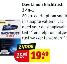 Kruidvat Davitamon Nachtrust 3-in-1 aanbieding