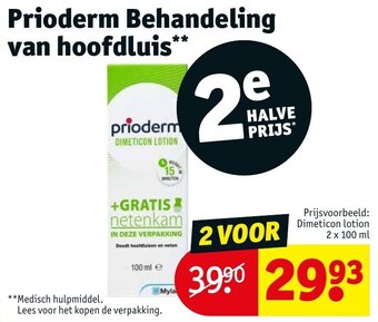 Kruidvat Prioderm Behandeling van hoofdluis aanbieding