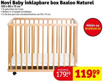 Kruidvat Novi Baby inklapbare box Baaloo Naturel aanbieding