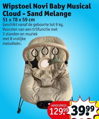 Kruidvat Wipstoel Novi Baby Musical Cloud-Sand Melange aanbieding