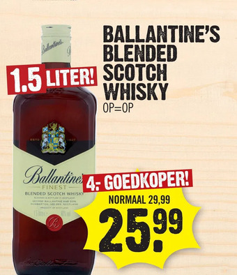 Super Dirck 3 Ballantine's blended scotch whisky aanbieding