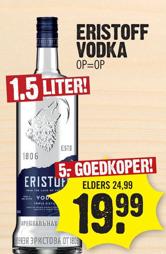 Super Dirck 3 Eristoff vodka aanbieding