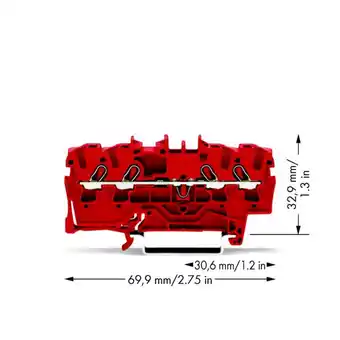 Conrad Wago 2002-1403 doorgangsklem 5.20 mm spanveer rood 100 stuk(s) aanbieding