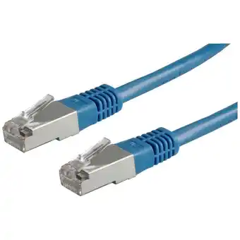 Conrad Value 21.99.1384 rj45 netwerkkabel, patchkabel cat 6 s/ftp 10.00 m blauw afgeschermd (dubbel) 1 stuk(s) aanbieding