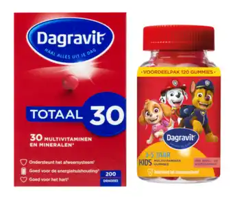 De Online Drogist Dagravit family pack totaal 30 + kids xtra kids xtra paw patrol - 2 stuks aanbieding